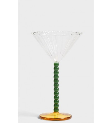 Bicchiere in vetro coupè perle verdi - nardini forniture