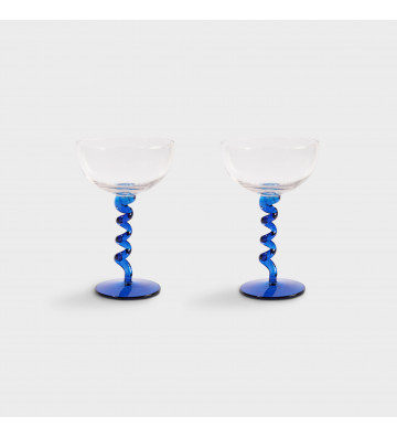 Bicchiere Cocktail a spirale blu
