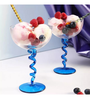 Bicchiere Cocktail a spirale blu - nardini forniture