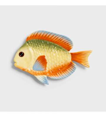 Piatto arcobaleno a forma di pesce dipinto a mano 25cm - nardini forniture