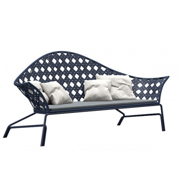 Outdoor sofa blue 220cm with cushions model Samos - Smania - Nardini Forniture