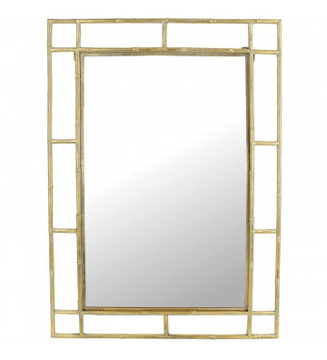 Specchio Rettangolare bambù in metallo oro 70x99cm - nardini forniture