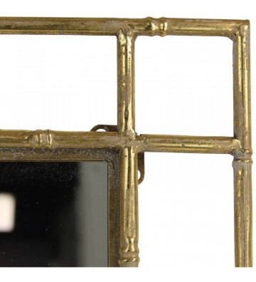 Specchio Rettangolare bambù in metallo oro 70x99cm