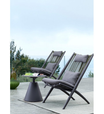 Lounge Aloha outdoor bizzotto armchair grey anthracite and green with cushions