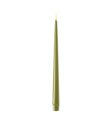 Set 2 candele lunghe artificiali verde LED 28cm - nardini forniture