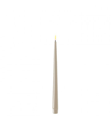 Set 2 candele lunghe artificiali tortora LED 28cm - nardini forniture