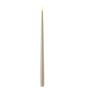 Set 2 candele lunghe artificiali tortora LED 38cm - nardini forniture