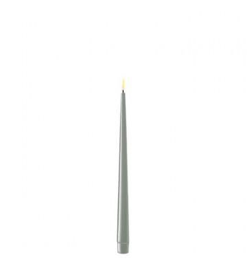 Set 2 candele lunghe artificiali verde salvia LED 28cm - nardini forniture