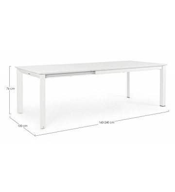 Tavolo da pranzo allungabile per esterno bianco 160/240x100cm - nardini forniture