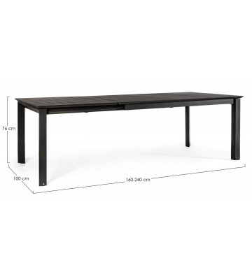 Tavolo da pranzo allungabile per esterno grigio 160/240x100cm - nardini forniture