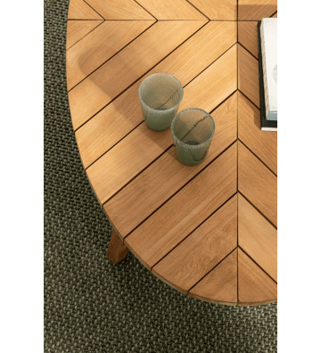 Tavolo da fumo ovale in teak per esterno  e interno 120cm - nardini forniture