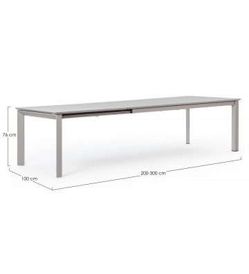 Tavolo da pranzo allungabile per esterno grigio chiaro 200/300x110cm - nardini forniture