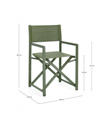 Sedia regista in alluminio con braccioli verde outdoor - nardini forniture
