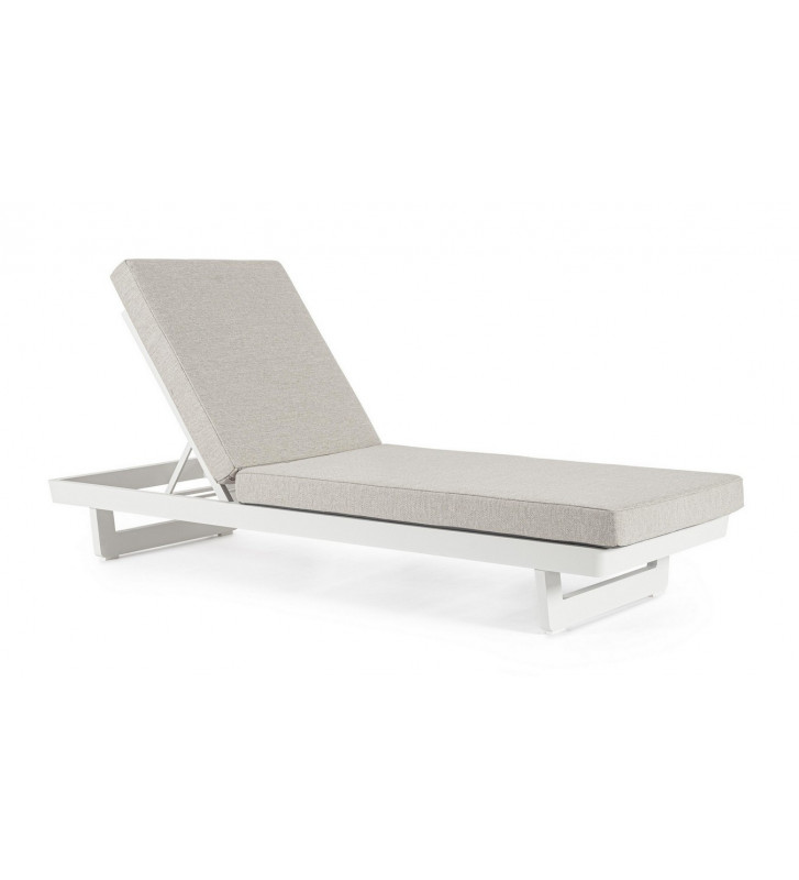 Lettino singolo in alluminio bianco con cuscino - nardini forniture