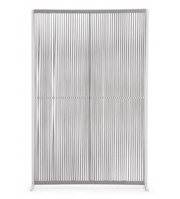 Paravento in metallo con intreccio grigio 120x180cm - nardini forniture