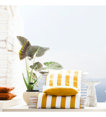 Materassino da esterno a righe gialle per lettino prendisole 70x190cm - nardini forniture