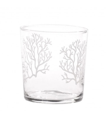 Bicchieri acqua in vetro con disegno corallo bianco - nardini forniture