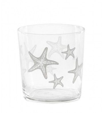 Bicchiere da acqua in vetro trasparente con stelle marine - nardini forniture