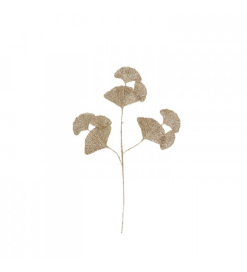 Ramo di foglie oro con glitter 70cm