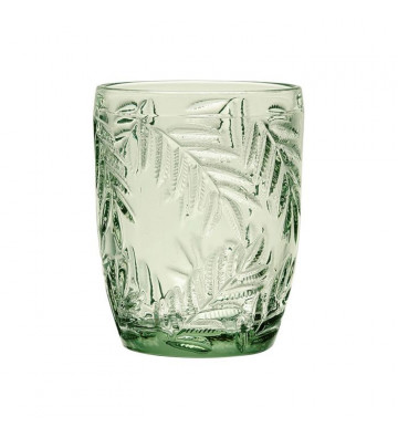 Bicchiere da acqua in vetro con foglie verde - cote table - nardini forniture
