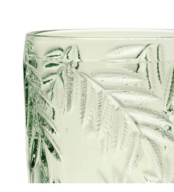Bicchiere da acqua in vetro con foglie verde - cote table - nardini forniture