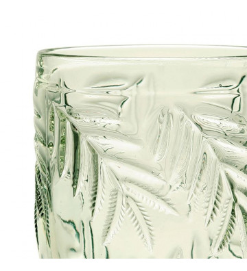 Calice da vino in vetro con foglie verde - cote table - nardini forniture