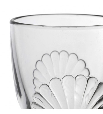 Bicchiere da acqua in vetro con rilievo a conchiglia - cote table - nardini forniture