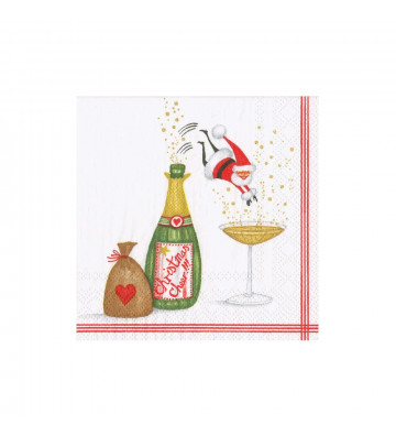 Set 20 tovaglioli in carta da cocktail Santa Splash - Caspari - Nardini Forniture