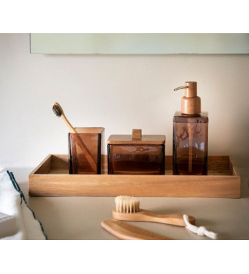 Dispenser da bagno effetto vintage in vetro marrone 400ml - andrea house - nardini forniture