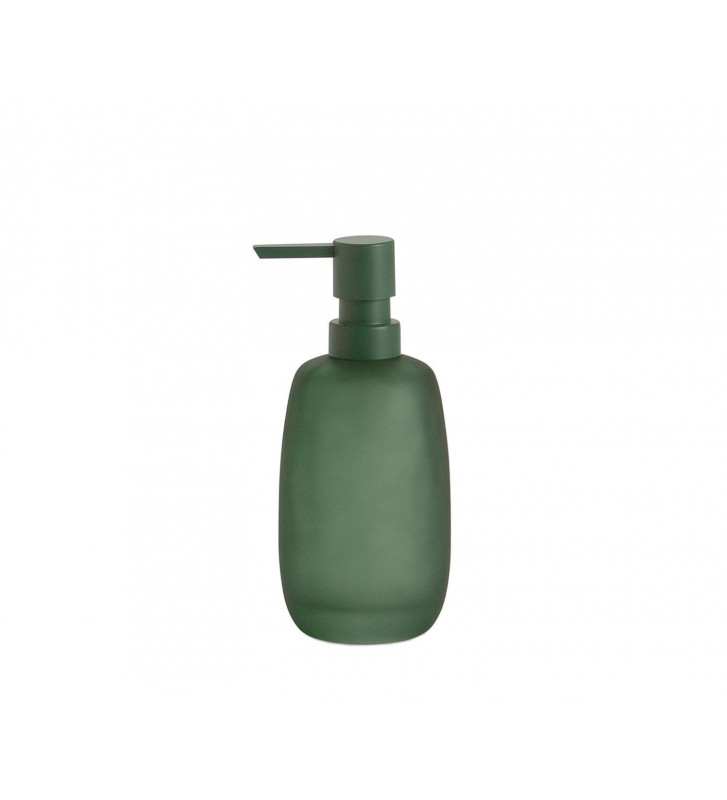 Dispenser sapone liquido in vetro verde opaco 18cm - andrea house - nardini  forniture