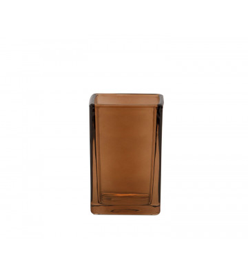 Portaspazzolino da bagno effetto vintage in vetro marrone - andrea house - nardini forniture