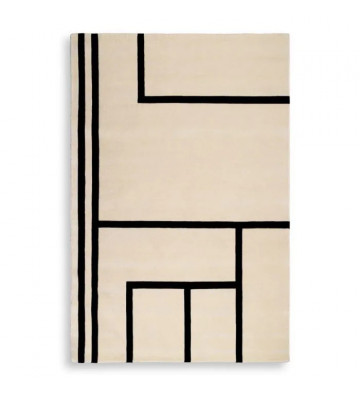 Tappeto geometrico in lana bianco e nero 3x4mt - eichholtz - nardini forniture