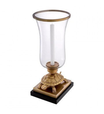 Porta candela da tavolo con base in granito e tartaruga ottone H53cm - eichholtz - nardini forniture