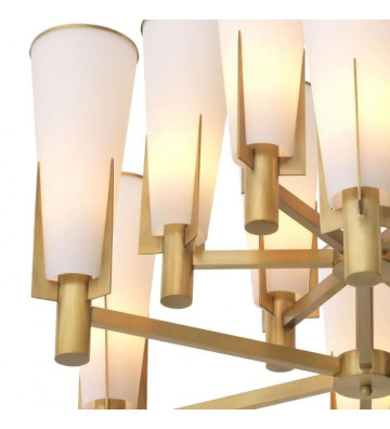 Lampadario coni in ottone e vetro bianco 12 punti luce - eichholtz - nardini forniture