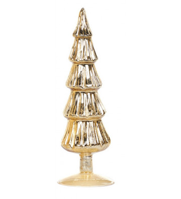 Statuetta in vetro albero di natale in oro lucido H 26 cm - Goodwill - Nardini Forniture