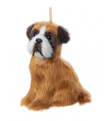 Pallina di natale cane boxer peluche H 9 cm