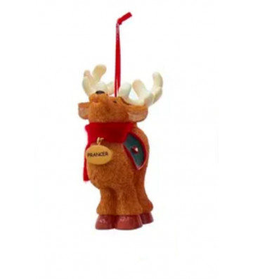 Pallina di natale renna Prancer H 10 cm