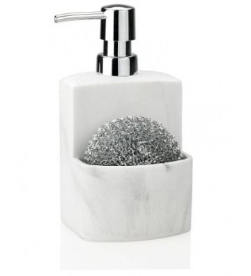 Dispenser sapone con contenitore spugna effetto marmo - Andrea House - Nardini Forniture