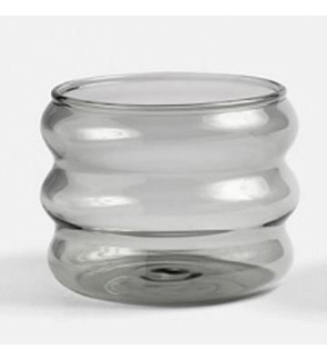 Bicchiere da acqua bordi stondati in vetro grigio fumè