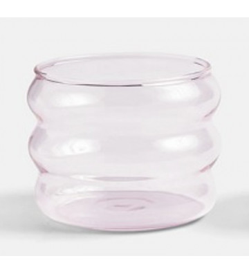 Bicchiere da acqua bordi stondati in vetro rosa