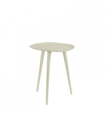 Side table in metallo crema ondulato h41cm - light and living