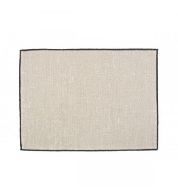 Tovaglietta rettangolare all'americana in lino beige bordo nero - nardini forniture