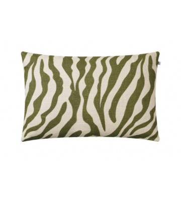 Fodera per cuscino in lino fantasia zebrata beige e verde 40x60 cm - Nardini Forniture
