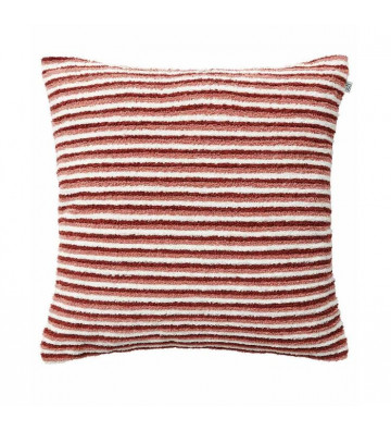 Fodera per cuscino bouclé a strisce rosa ruggine e bianco 50x50 cm - Nardini Forniture