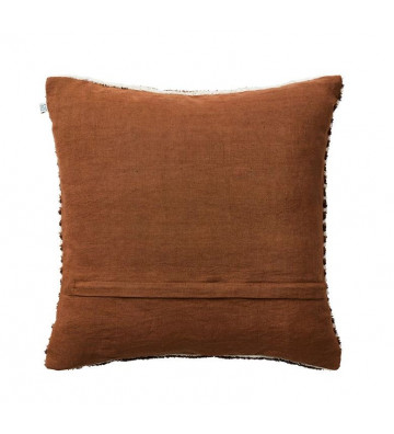 Fodera per cuscino bouclé a strisce ruggine marrone e bianco 50x50 cm - Nardini Forniture