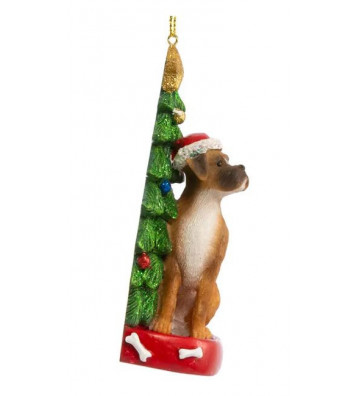 Pallina di natale con boxer e albero di natale 11 cm - Nardini Forniture