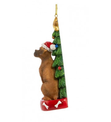 Pallina di natale con boxer e albero di natale 11 cm - Nardini Forniture