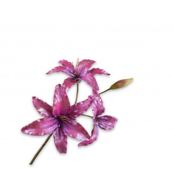 Fiore artificiale Lilium acrilico viola 108cm - silkka - nardini forniture