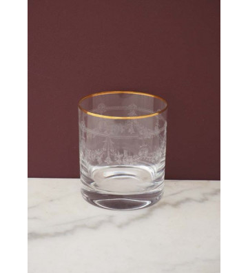 Bicchiere da whisky “St Jacques” con filo d'oro H 9 cm - Chehoma - Nardini Forniture