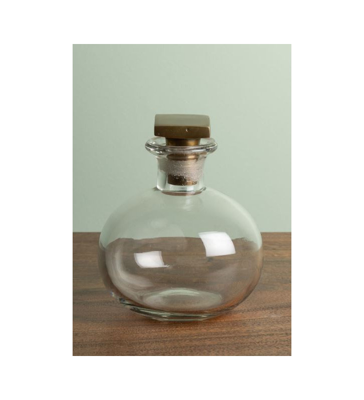 Caraffa tonda in vetro con tappo quadrato - Chehoma - Nardini Forniture